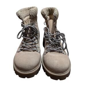 Cleo + Wolf Hiking Boots Soft Toe Tan Fur Lined Lace Up Women’s Size 8.5 USED